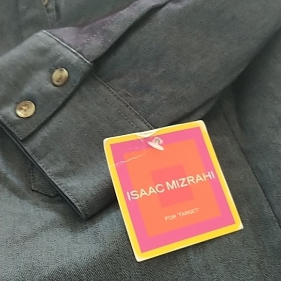Isaac Mizrahi Shirt Dress Denim Look Navy 4 - Picture 9 of 10